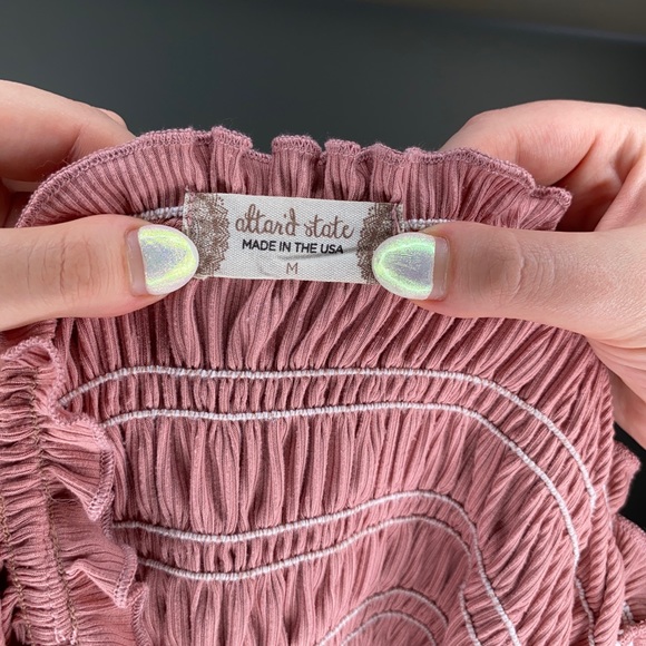 Altar’d State Blush Pink Elastic Tank Top Size M - Picture 3 of 3